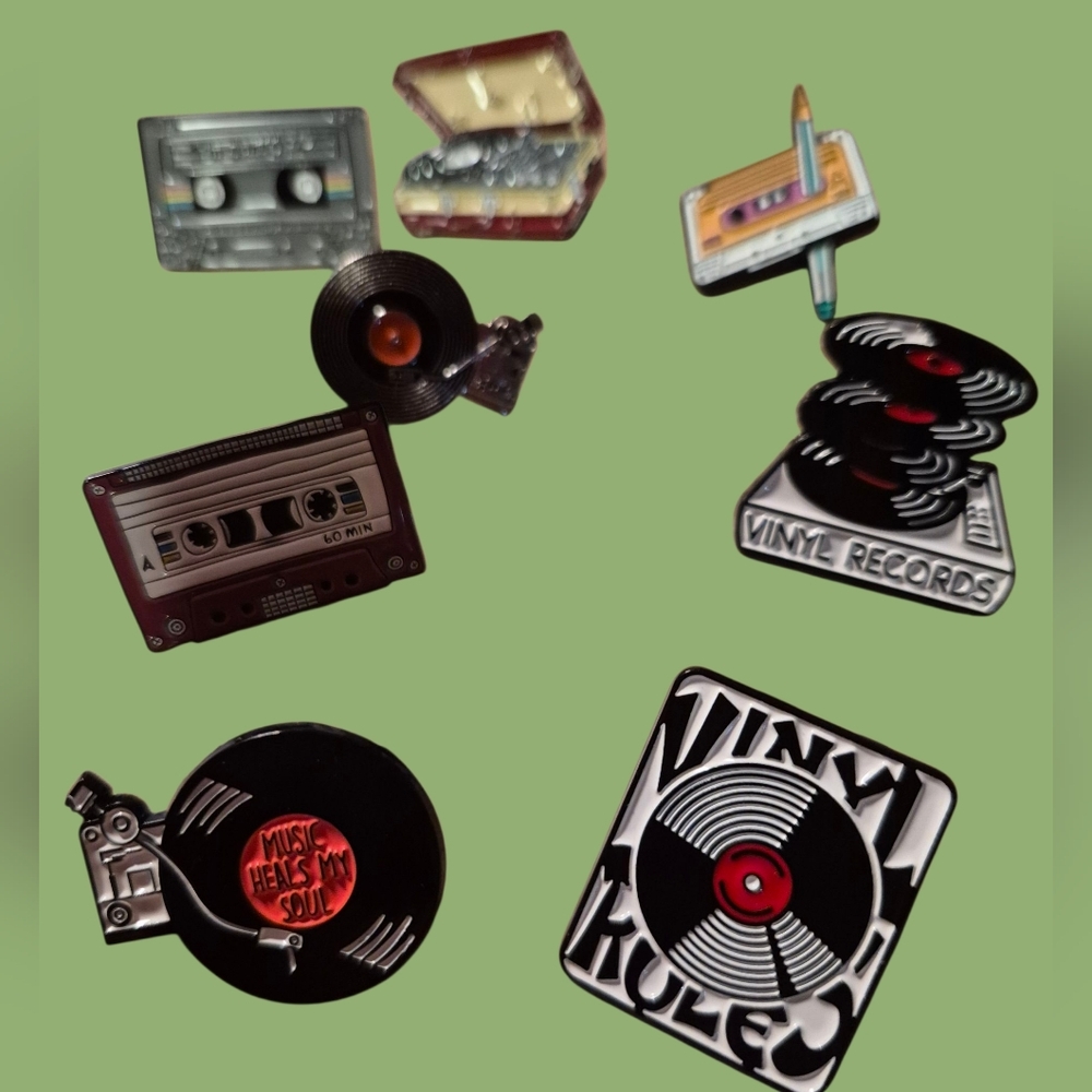 Retro Music Enamel Pin Set